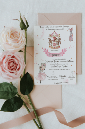 Invitatii Botez - Invitatie Botez Carusel