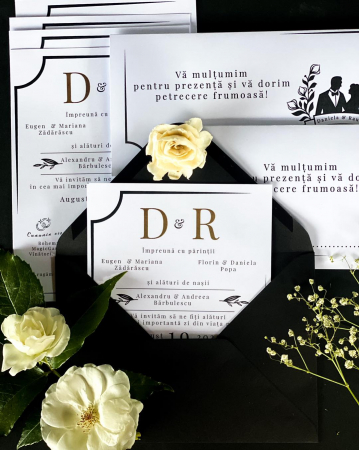 Invitatii Nunti - Invitatie Nunta B&W