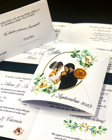 Invitatii Nunti - Invitatie Nunta Green Flowers