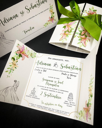 Invitatii Nunti - Invitatie Nunta Verde