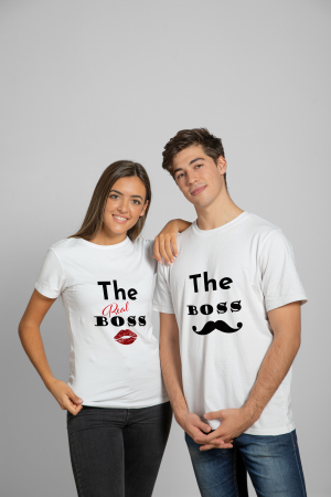 Tricouri personalizate - Model Cuplu "The real Boss"