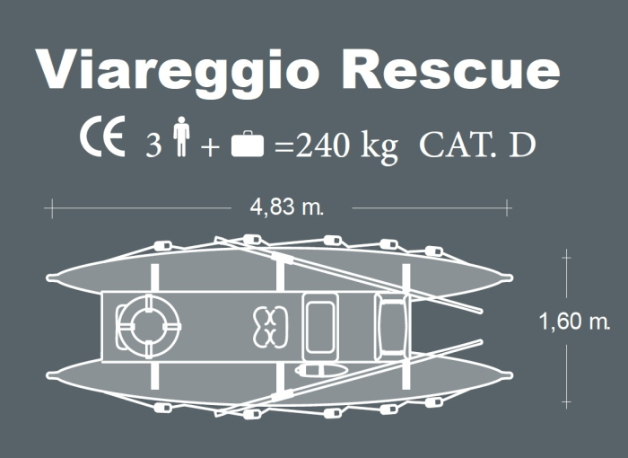 Barca de salvamar cu vasle Viareggio Rescue fibra de sticla Martini Nautica [4]