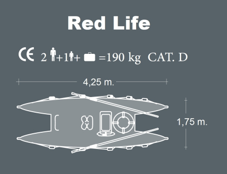 Barca de salvamar Red Life cu vasle fibra de sticla Martini Nautica [5]