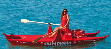 Barca de salvamar Red Life cu vasle fibra de sticla Martini Nautica [1]