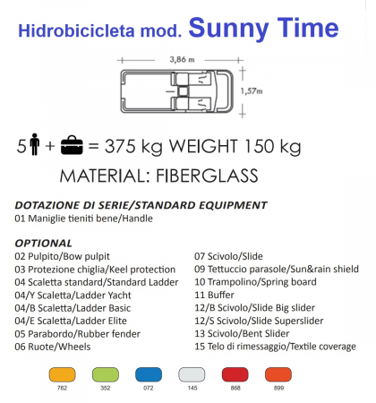 Hidrobicicleta Sunny Time - de 2 locuri si platforma posterioara [2]