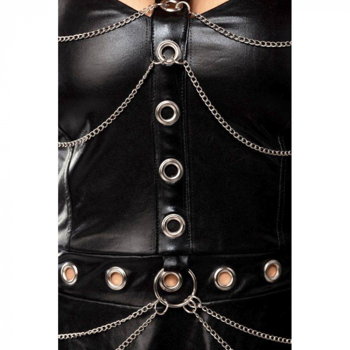 Rochie Mini SARESIA Wetlook cu Lanțuri [2]