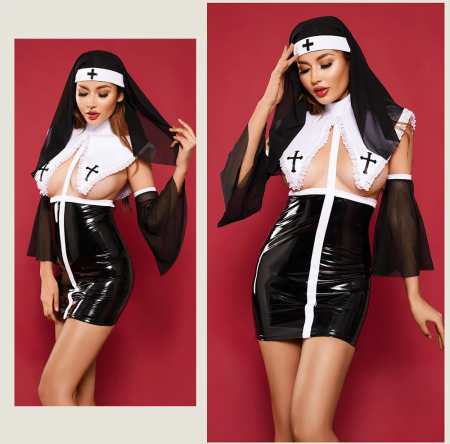 Costume Sexy - Costum Lenjerie Sister Sin – Calugarita Obraznica