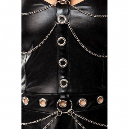 Rochie Mini SARESIA Wetlook cu Lanțuri [1]