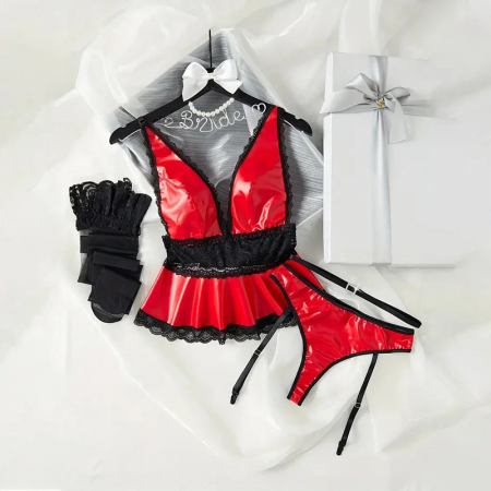 Set Lenjerie Red Velvet Lust [3]