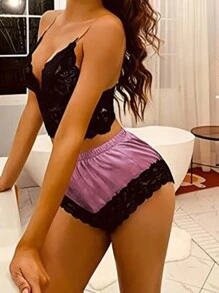 Set Pijama 3 Piese Satin & Dantela – Soft Desire [6]