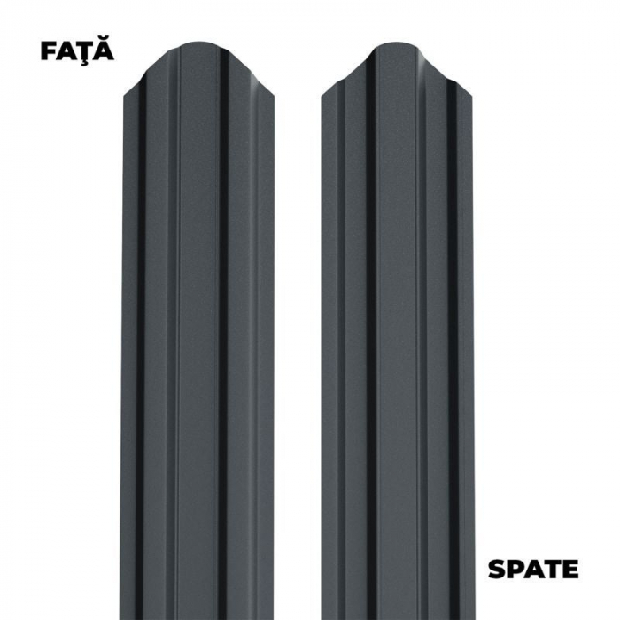 Sipca metalica gard, otel, 1700 x 92.9 x 0.40 mm, negru, aspect mat [2]