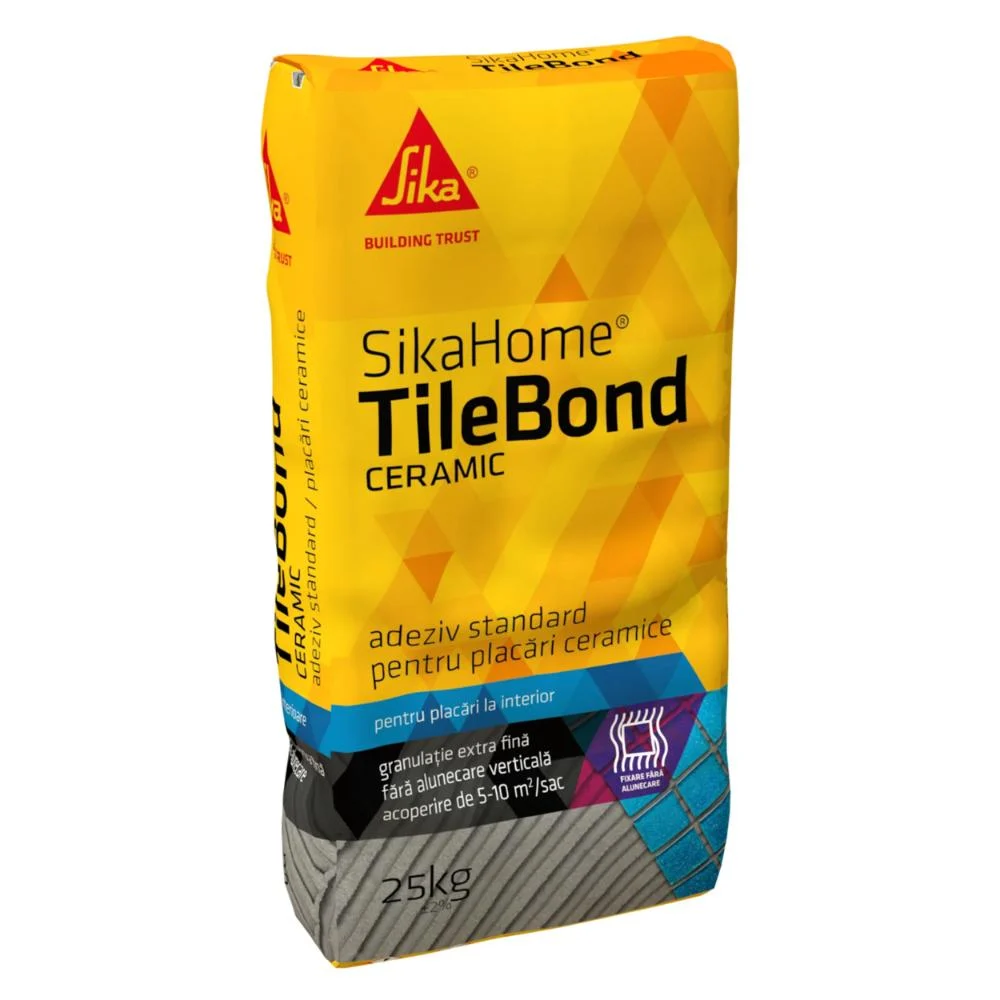 Adezivi - Adeziv placaje ceramice SikaHome TileBond Ceramic, interior, gri, 25 kg