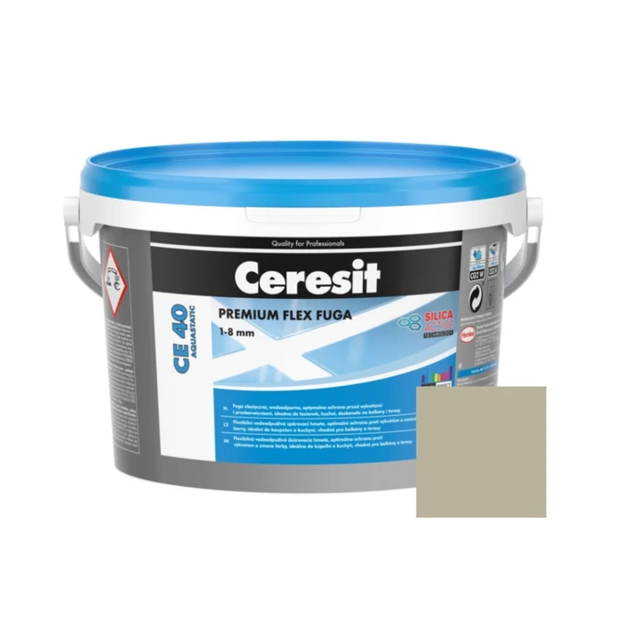 Produse - Chit de rosturi gresie si faianta Ceresit CE 40, gri, interior / exterior, 2 kg