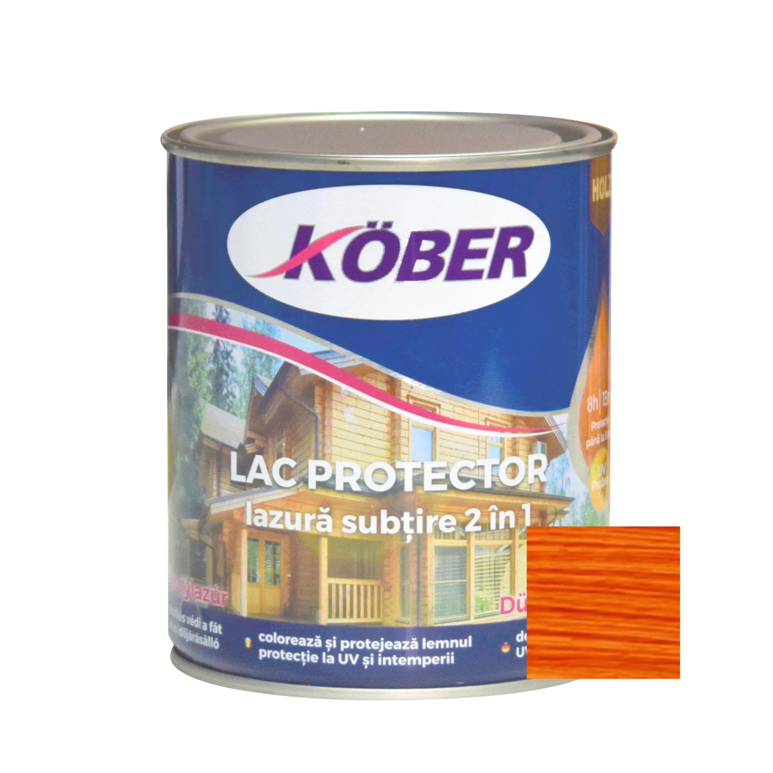 Vopsea si tencuieli decorative - Lac / lazura subtire 2 in 1 pentru lemn, Kober, cires, interior / exterior, 0.75 L