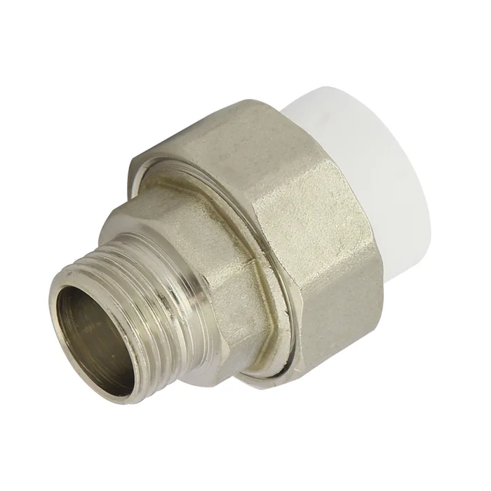 Electrice,termice,sanitare,tevi si fitinguri - Racord olandez PPR, D 25 mm x 3/4", filet exterior, alb