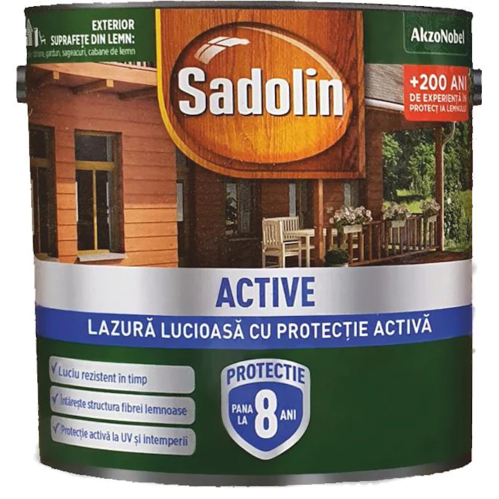 Produse - Sadolin ACTIVE Lazura Lucioasa Grafit 0.75 L