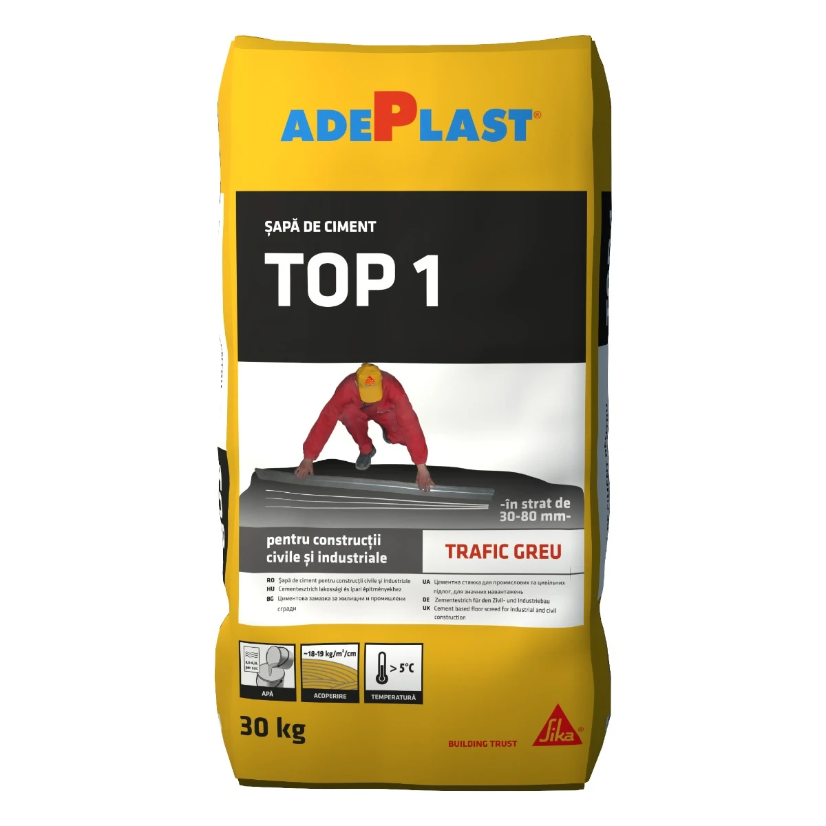 Produse - Sapa egalizare Adeplast Top 1, interior / exterior, pentru trafic intens, 30 kg