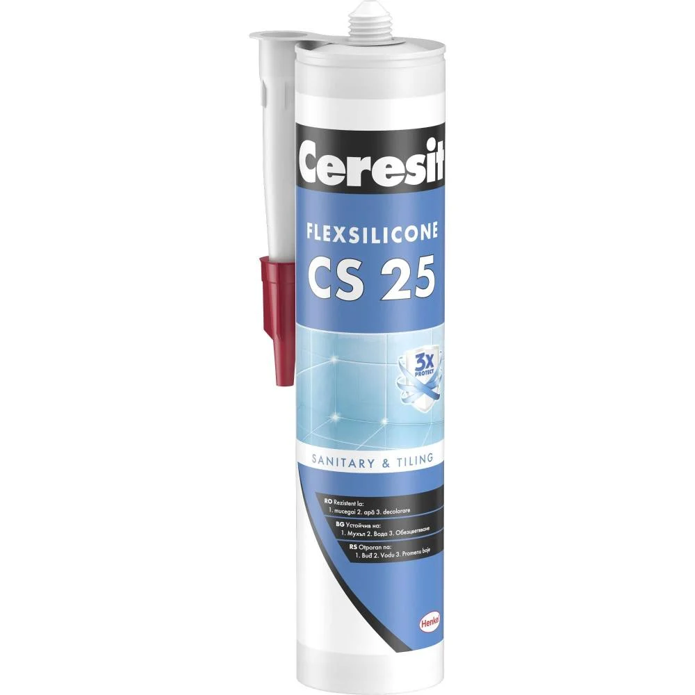 Silicon - Silicon Sanitar Ceresit CS 25 interior/exterior, transparent, 280 ml