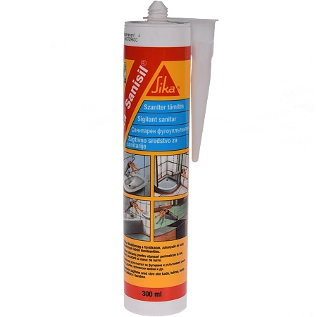 Silicon - Silicon sanitar, transparent, Sika Sanisil, interior / exterior, 300 ml