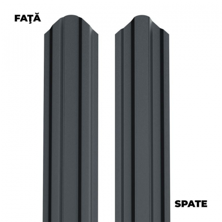 Sipca metalica gard, otel, 1700 x 92.9 x 0.40 mm, negru, aspect mat [1]