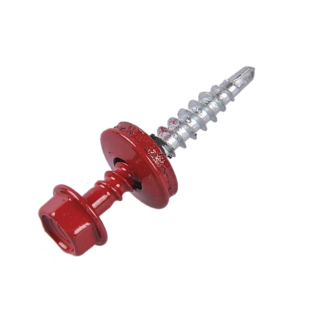 Izolatii - Surub autoforant pentru acoperisuri din tabla profilata, rosu RAL 3011, 4,8 x 20 mm