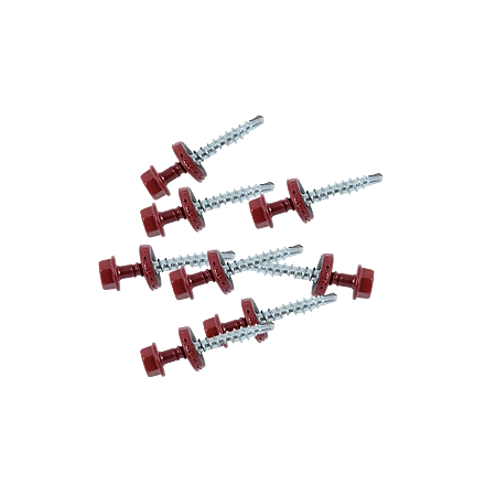 Surub autoforant pentru acoperisuri din tabla profilata, rosu RAL 3011, 4,8 x 20 mm [1]