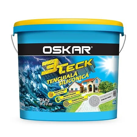 Vopsea si tencuieli decorative - Tencuiala decorativa siliconica Oskar 3Teck, structurata, aspect bob