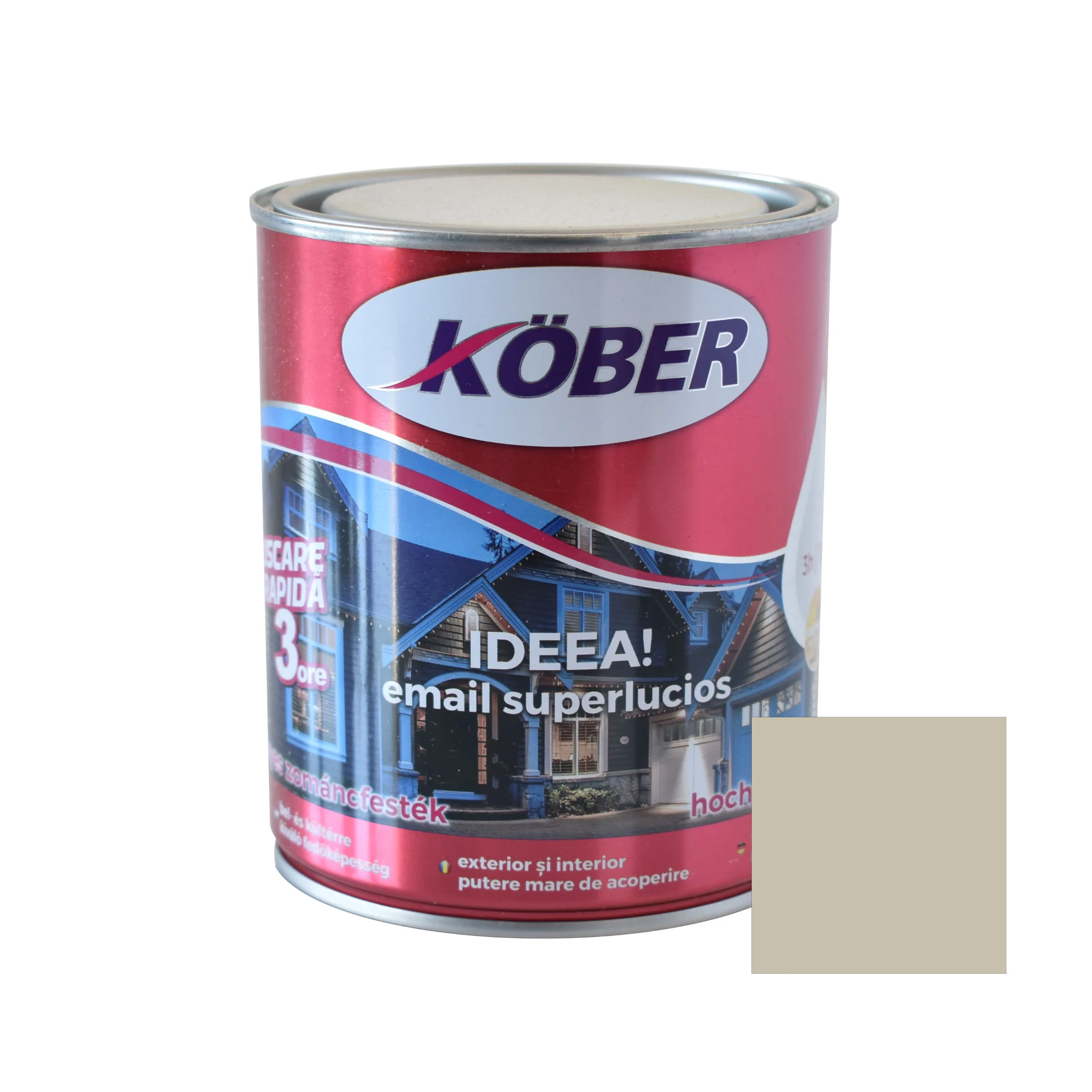 Produse - Vopsea alchidica pentru lemn / metal, Kober Ideea, interior / exterior, crem pal, 0.75 L