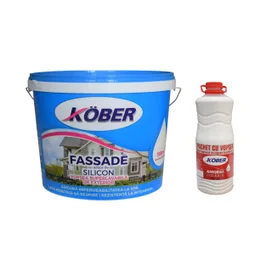 Vopsea si tencuieli decorative - Vopsea lavabila exterior Kober Fassade, alb, 15 l + amorsa 3