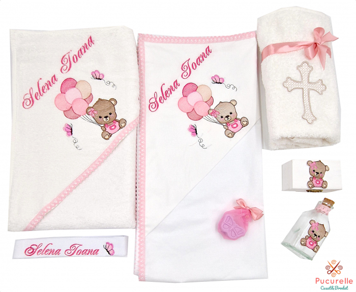 Trusou de bază personalizat pentru botez  - 7 piese "Ursulica" Selena [1]