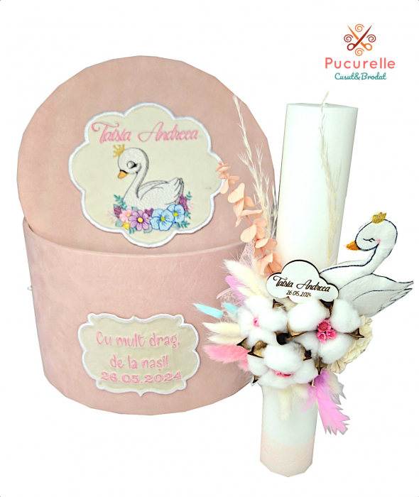 Trusou botez personalizat - 9 piese "Lebăda" [1]