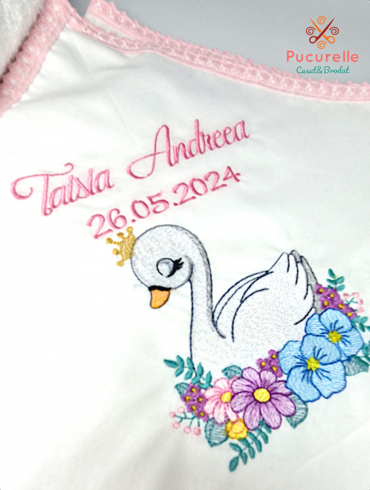 Trusou botez personalizat - 9 piese "Lebăda" [3]