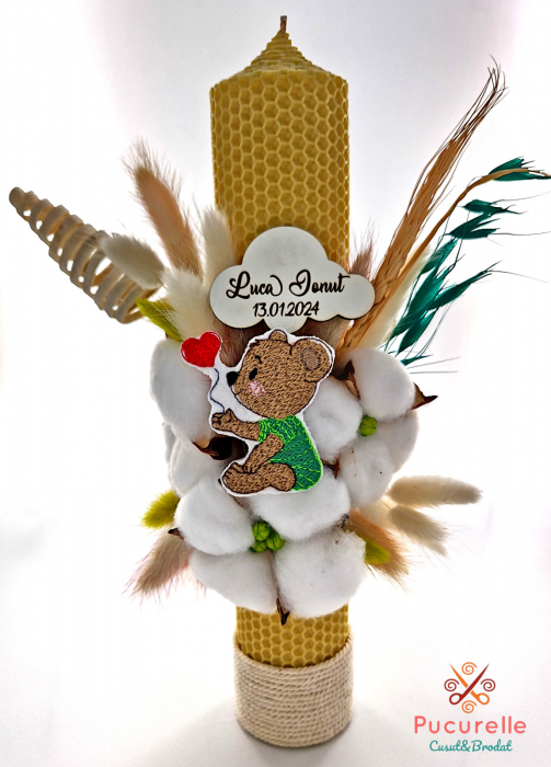 Trusou botez personalizat - 11 piese "Baby bear" - Verde [5]