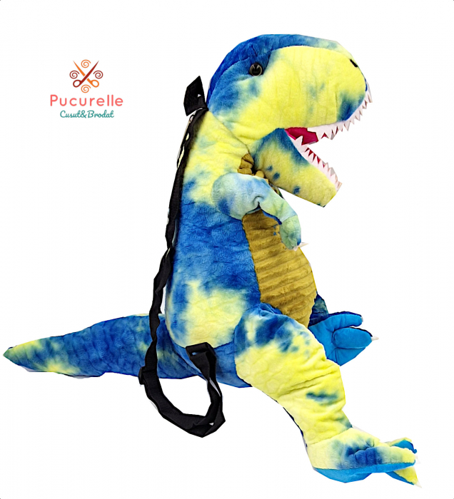 Rucsac /Ghiozdan Dinozaur T-rex verde personalizat prin brodare [1]