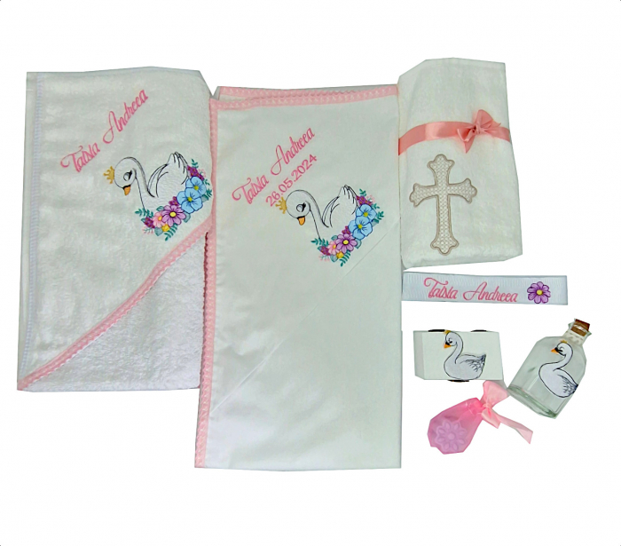 Trusou botez personalizat - 9 piese "Lebăda" [4]
