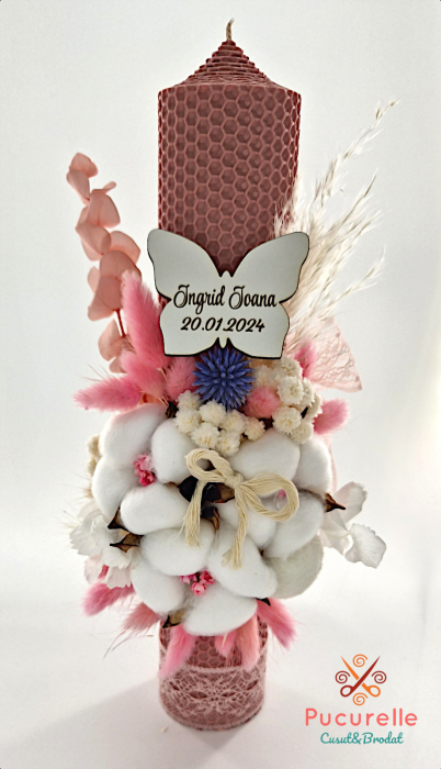 Lumânare botez "Dusty Rose Dream" [1]