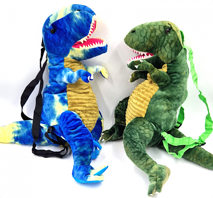 Rucsac /Ghiozdan Dinozaur T-rex verde personalizat prin brodare [3]