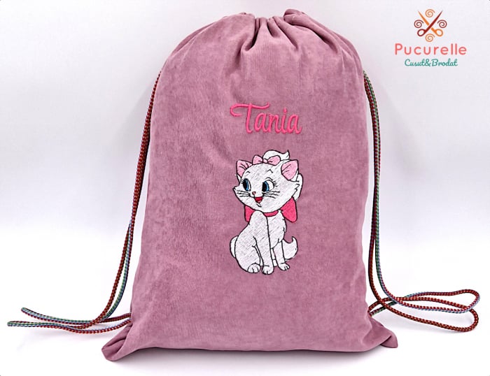 Săculeț lila personalizat pentru grădiniță "Pisi Marie" [1]
