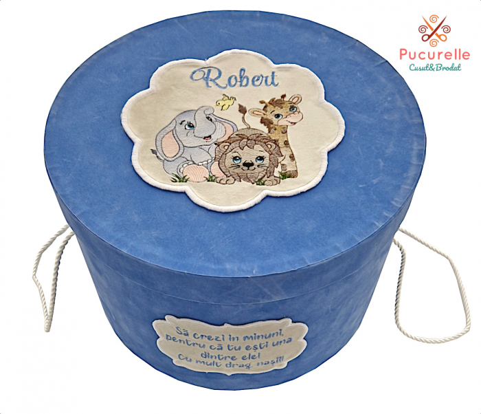 Trusou botez personalizat - 9 piese "Blue Safari" [1]
