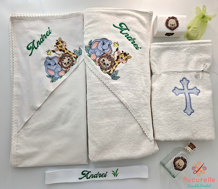 Trusou botez personalizat - 11 piese "Bubble Safari" [6]