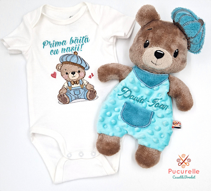 Trusou botez personalizat - 10 piese "Ursuleț cu bască" [2]