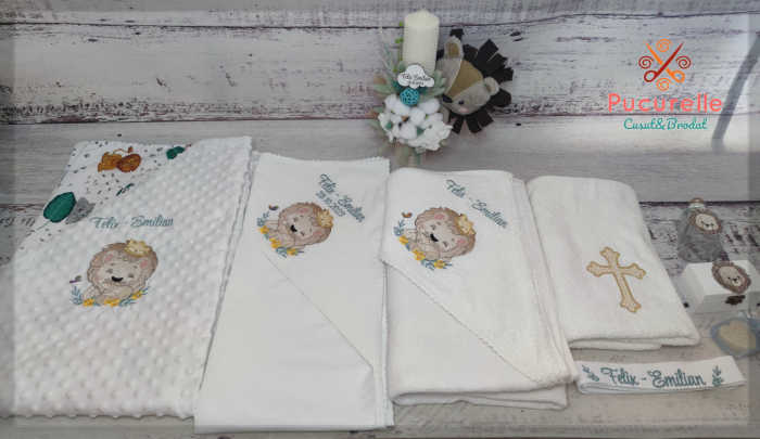 Trusou botez personalizat - 9 piese "Bebe Leu" [3]