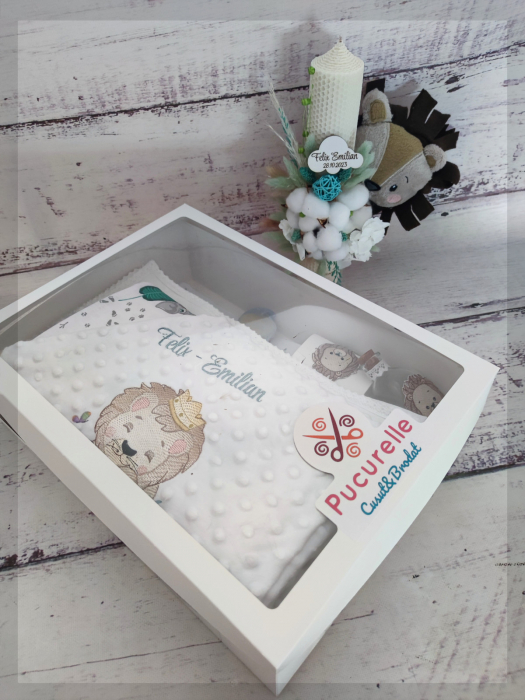 Trusou botez personalizat - 9 piese "Bebe Leu" [5]