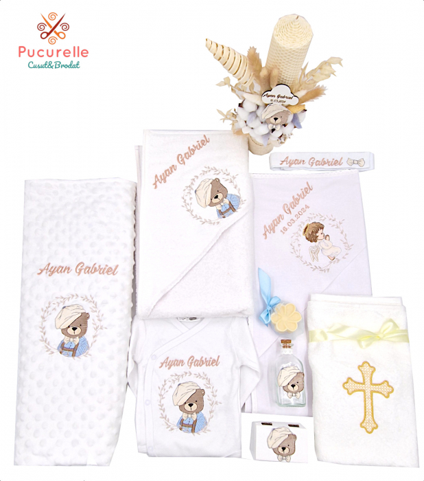 Trusou personalizat botez - 10 piese "Ursulet bej" [1]