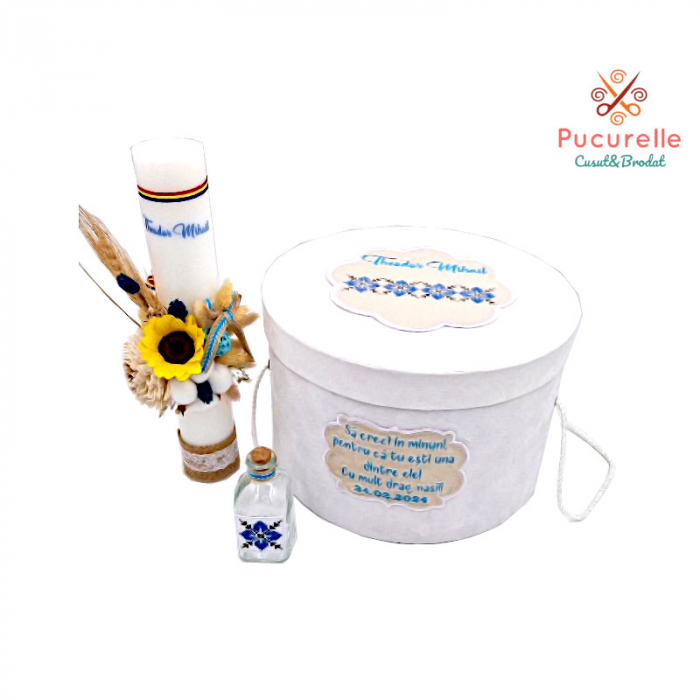 Trusou botez personalizat - 10 piese "Tradițional Albastru" [1]
