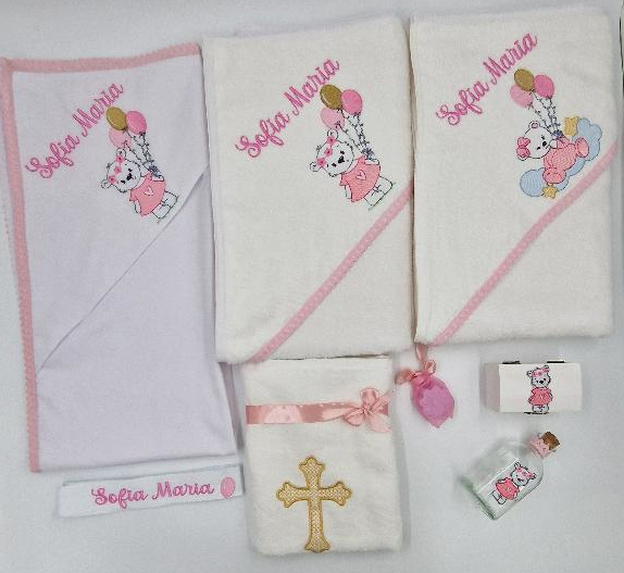 Trusou personalizat botez - 11 piese "Ursulica cu baloane" [4]