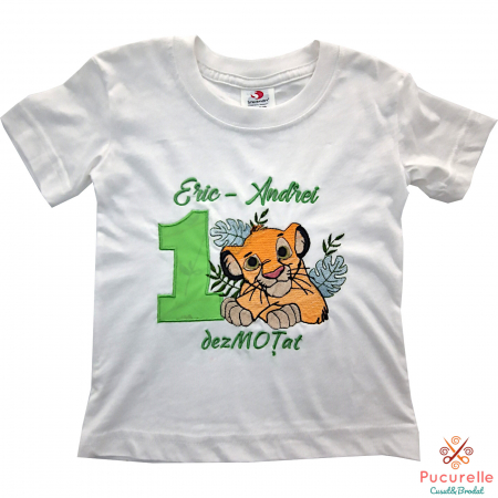 Tricou Aniversar Cifră - Tricou aniversar cu cifră "Simba Regele Leu"