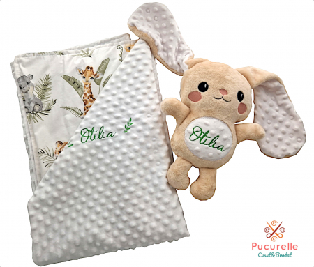 Jucării - Set personalizat păturică și jucărie "Olive"