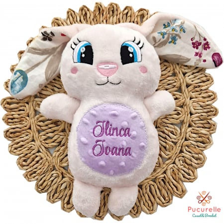 Trusou botez personalizat - 11 piese "Lebada gingașă" - lila [5]