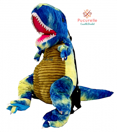 Rucsac /Ghiozdan Dinozaur T-rex verde personalizat prin brodare [1]